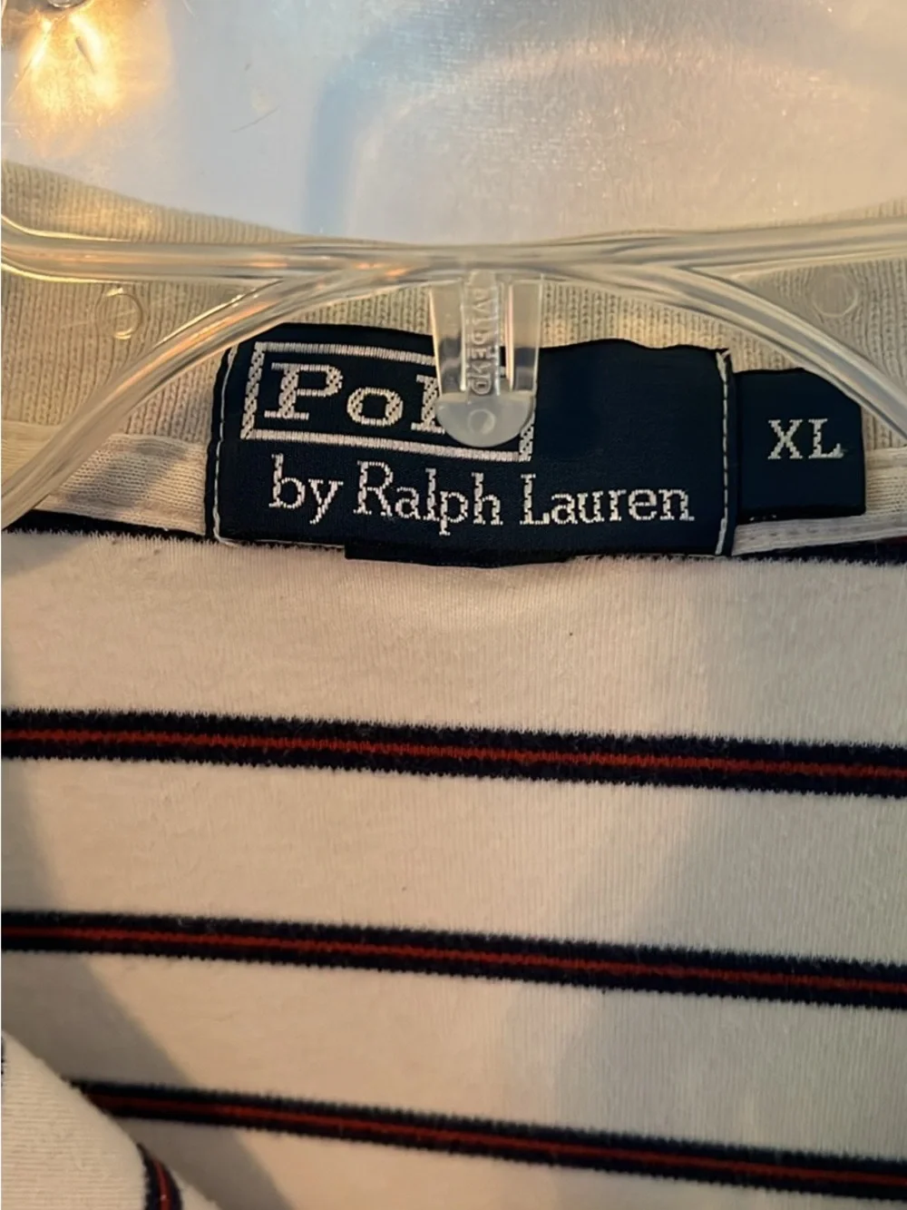 Ralph Lauren Polo Shirt White with Black Stripes